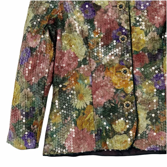Vintage Sequins Floral Blazer - Picture 3 of 15